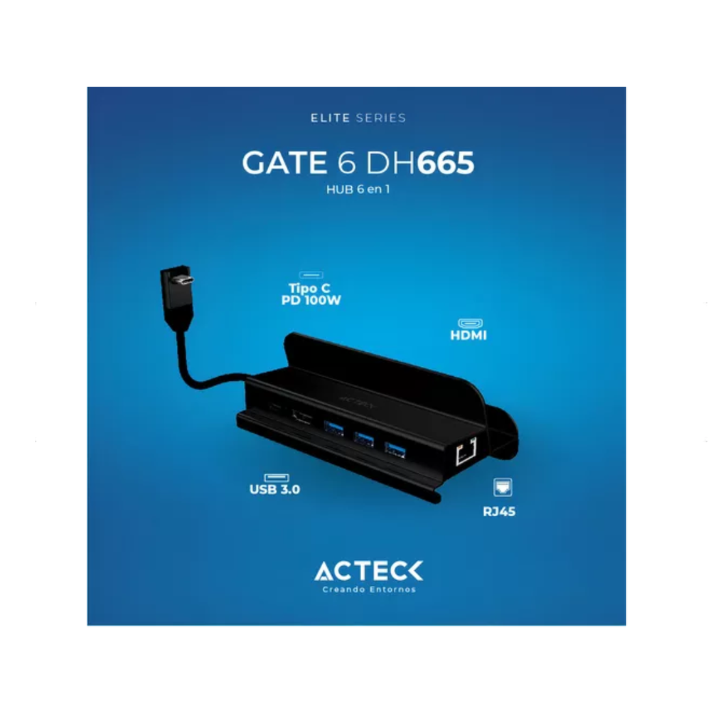 Hub Usb C 6 En 1 Docking Station Gate Dh665 Drop