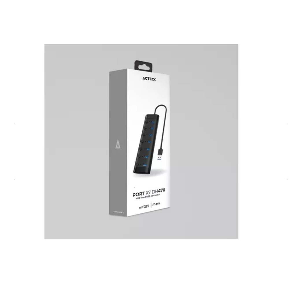 Hub Acteck Usb A 7 En 1 Port Dh470 Advanced Series Drop