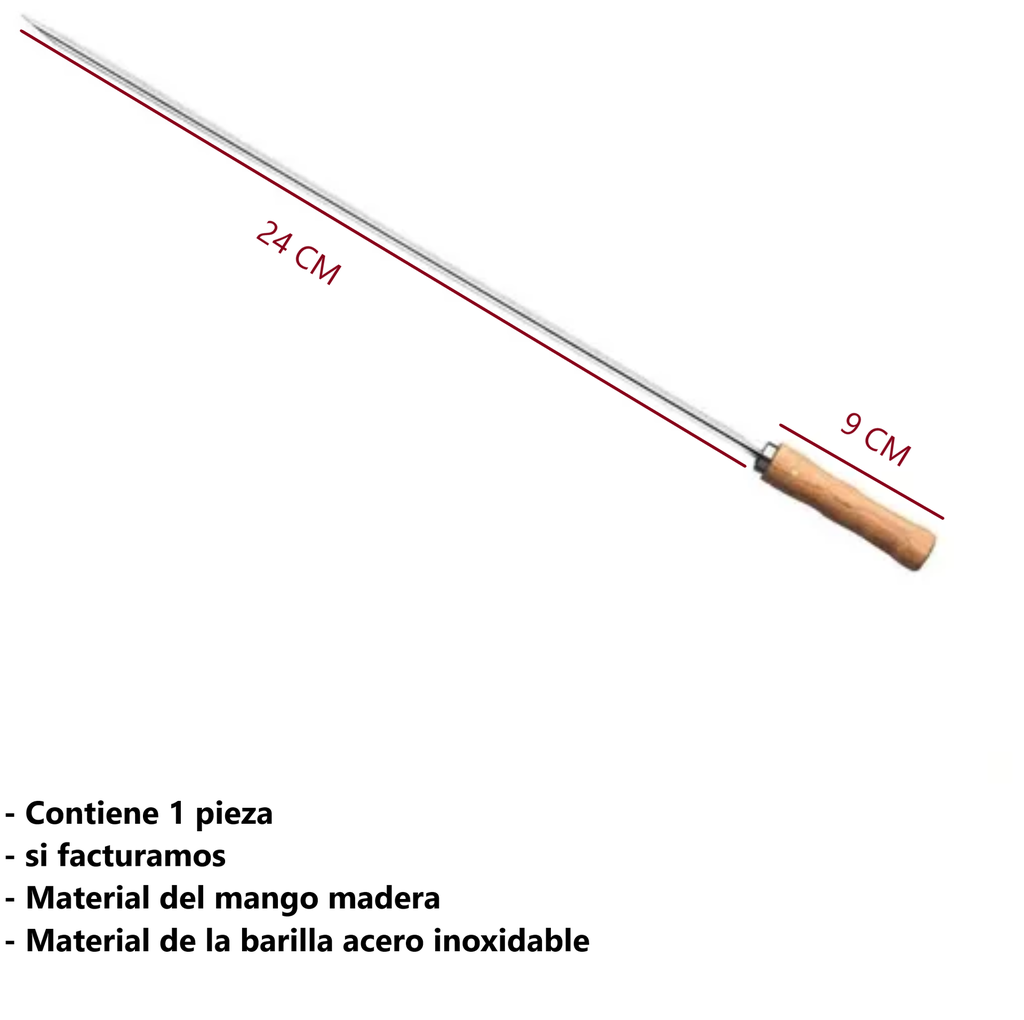 Pincho Para Asado De 24 cm Acero Inoxidable