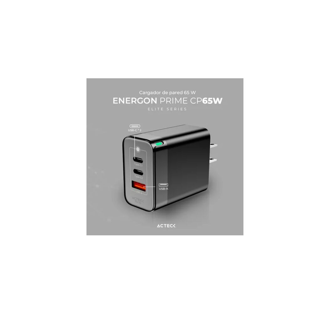 Cargador Con Tecnología Gan Carga Ultra Rápida De 65w Drop