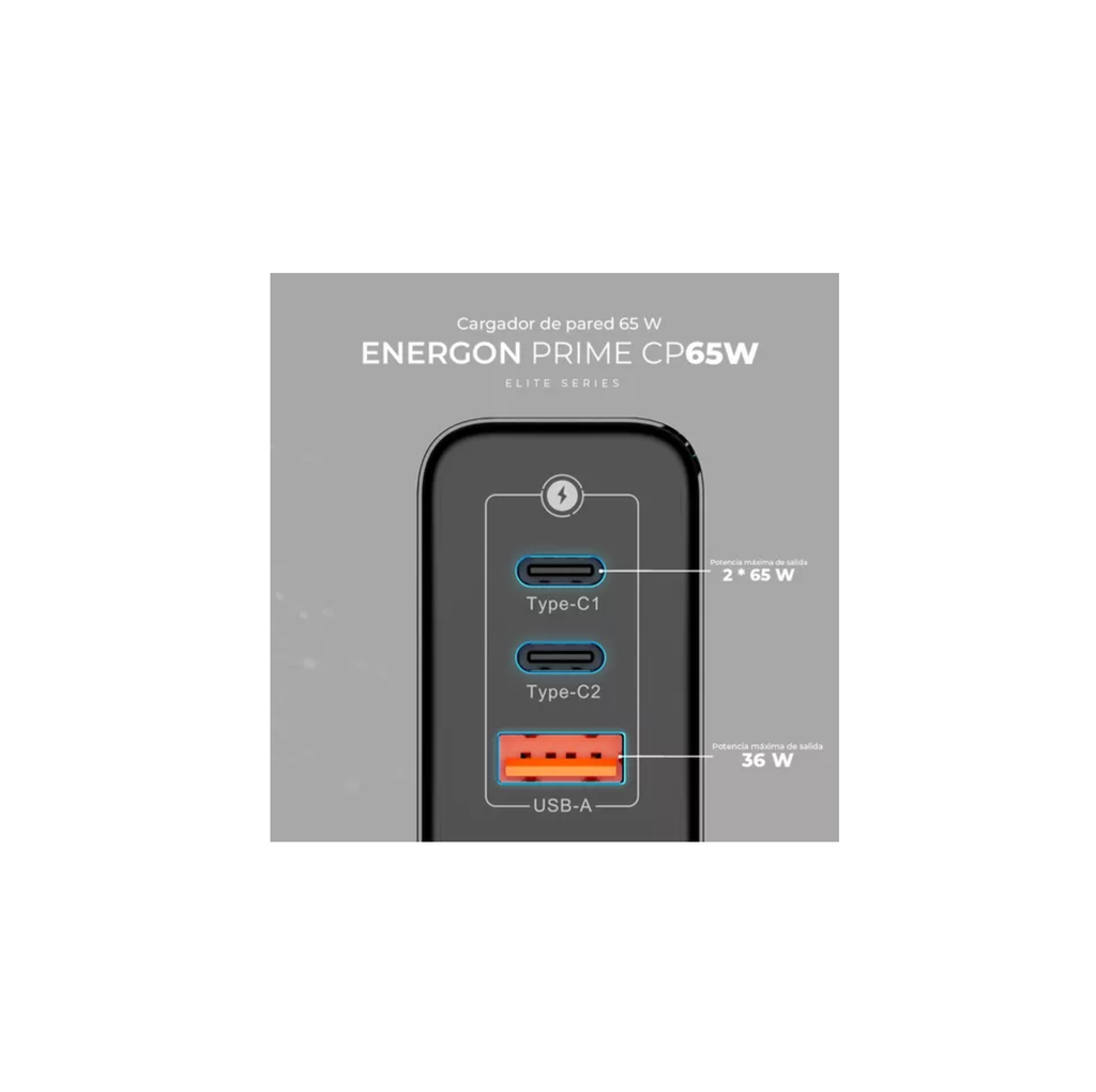 Cargador Con Tecnología Gan Carga Ultra Rápida De 65w Drop