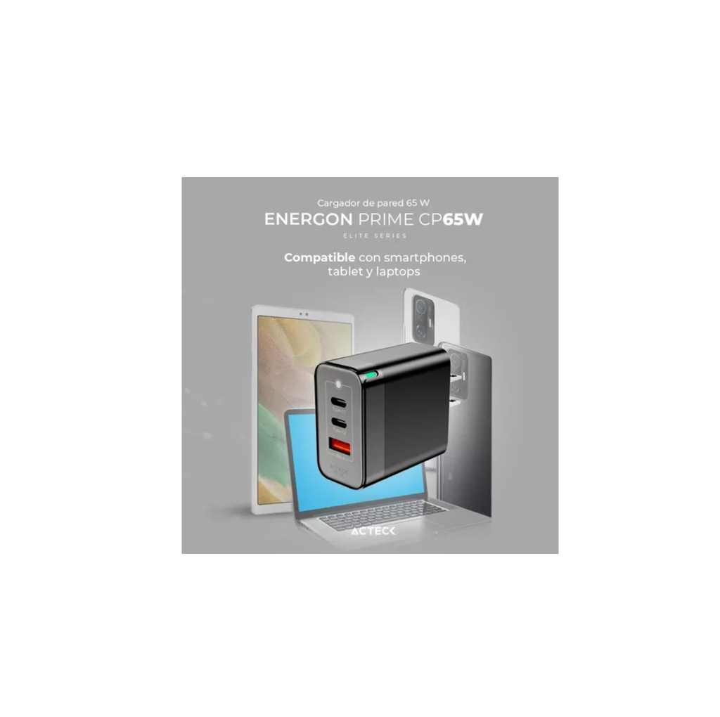 Cargador Con Tecnología Gan Carga Ultra Rápida De 65w Drop