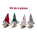 Gnomos Con Skies Adornos Colgantes Árbol De Navidad 4 Piezas