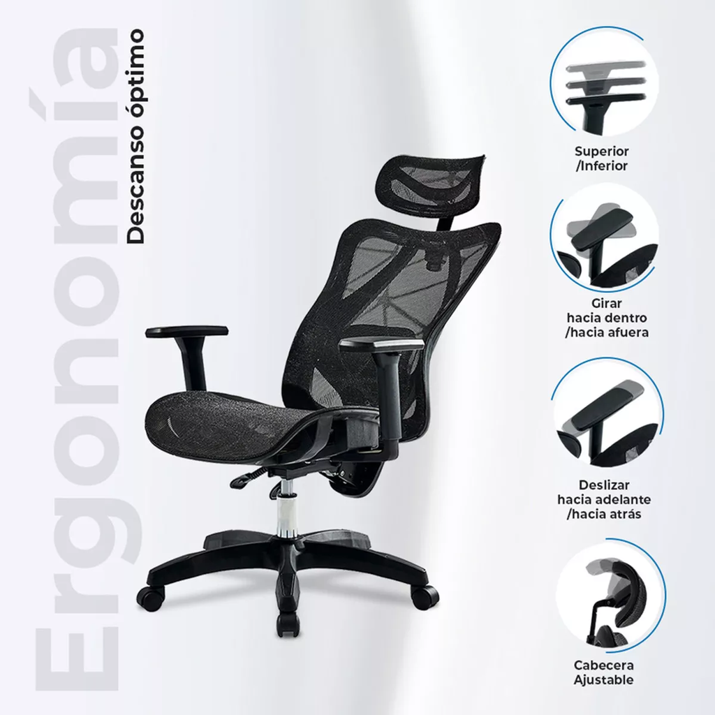 Silla Ejecutiva Acteck Floe Plus Ec727 Ergonomica Rec. Drop