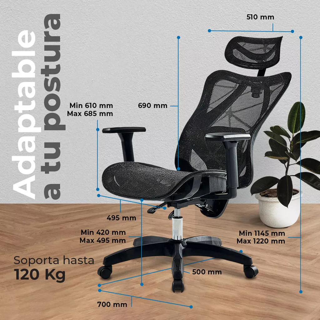 Silla Ejecutiva Acteck Floe Plus Ec727 Ergonomica Rec. Drop
