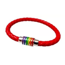 Pulsera Orgullo Lgbt Cierre Con Iman Rojo Trenzada