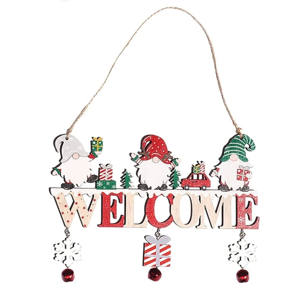 Colgante De Madera Decoración Navideña Welcome