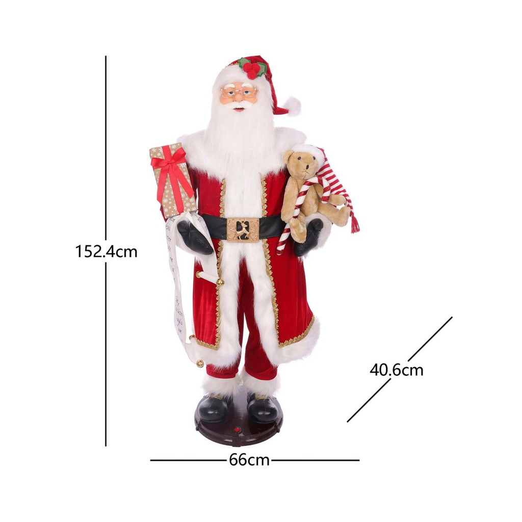 Papa Noel Santa Claus Animado Villancicos 152 Cm Drop