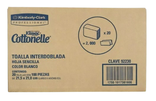 Toalla Inter. Kleenex Cottonelle 20/100 92230 Drop