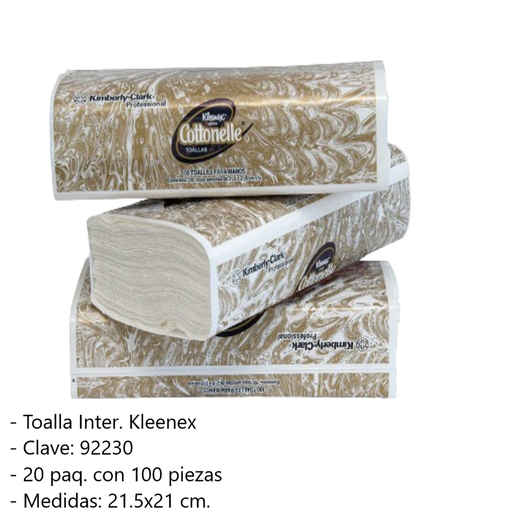 Toalla Inter. Kleenex Cottonelle 20/100 92230 Drop