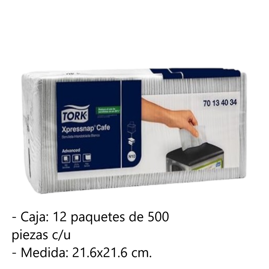 Servilleta Tork Xpressnap Int. Blanca 12/500 70134034 Drop