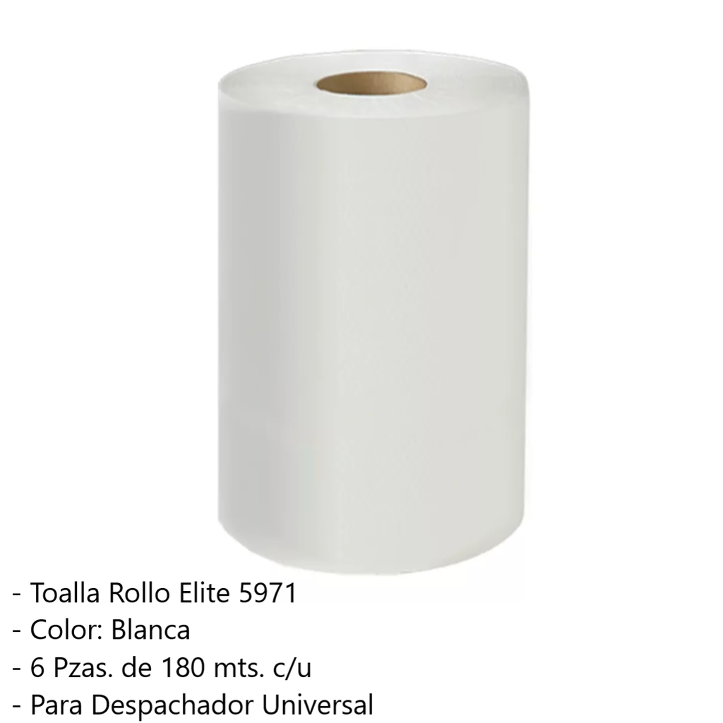 Toalla En Rollo Elite Blanca HS 6/180 5971Drop