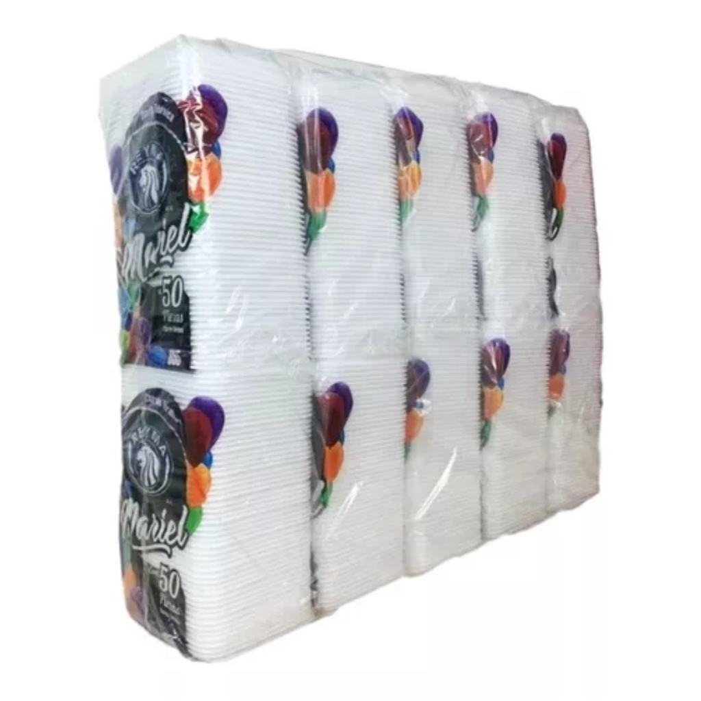 Charola 500 Piezas Cuadrada Mod 066 Plato Desechable Drop