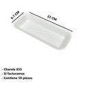 Charola 50 Piezas Modelo 835 Plato Desechable Drop