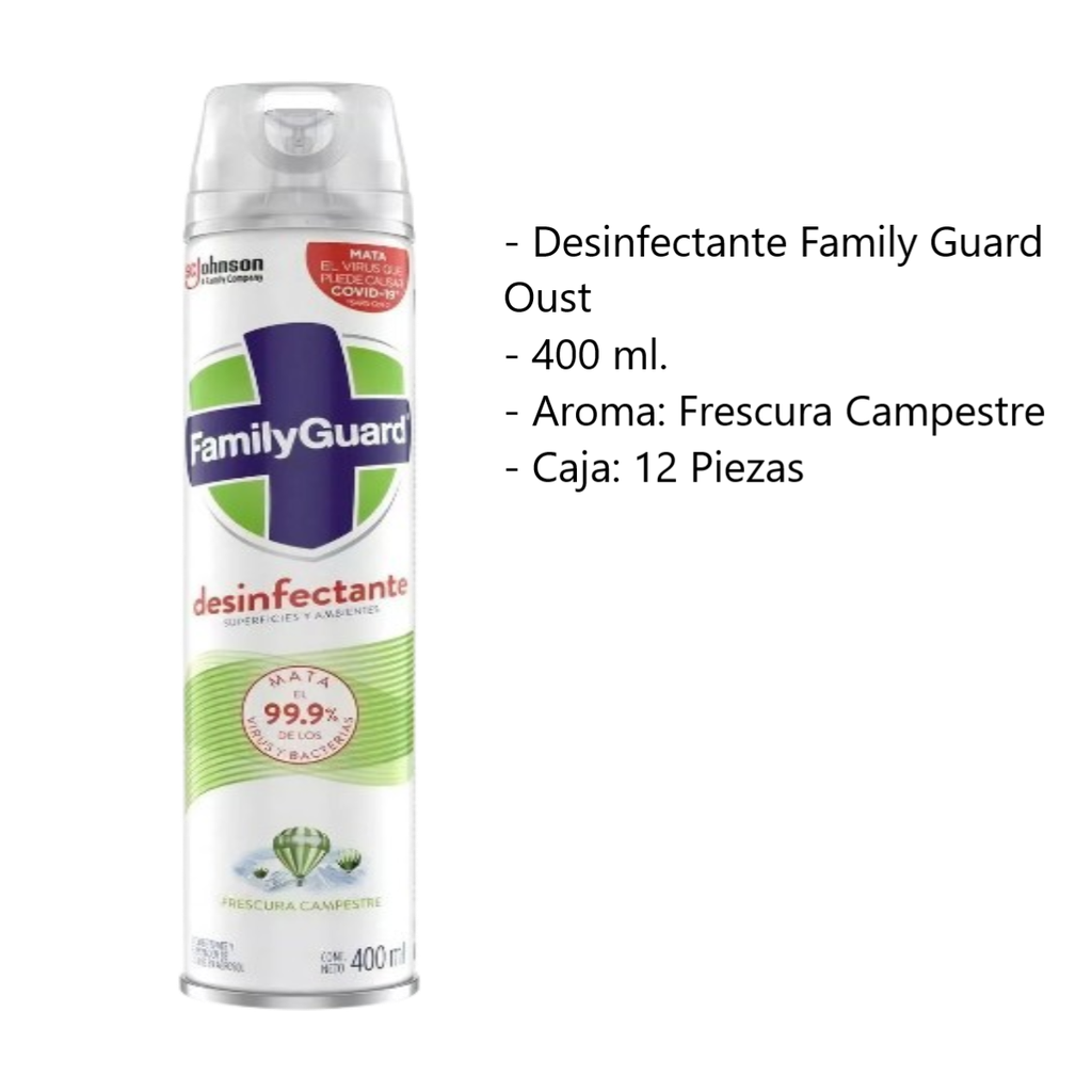 Desinfectante Family Guard Frescura Campestre 400 Ml. 3 Pzas. Drop