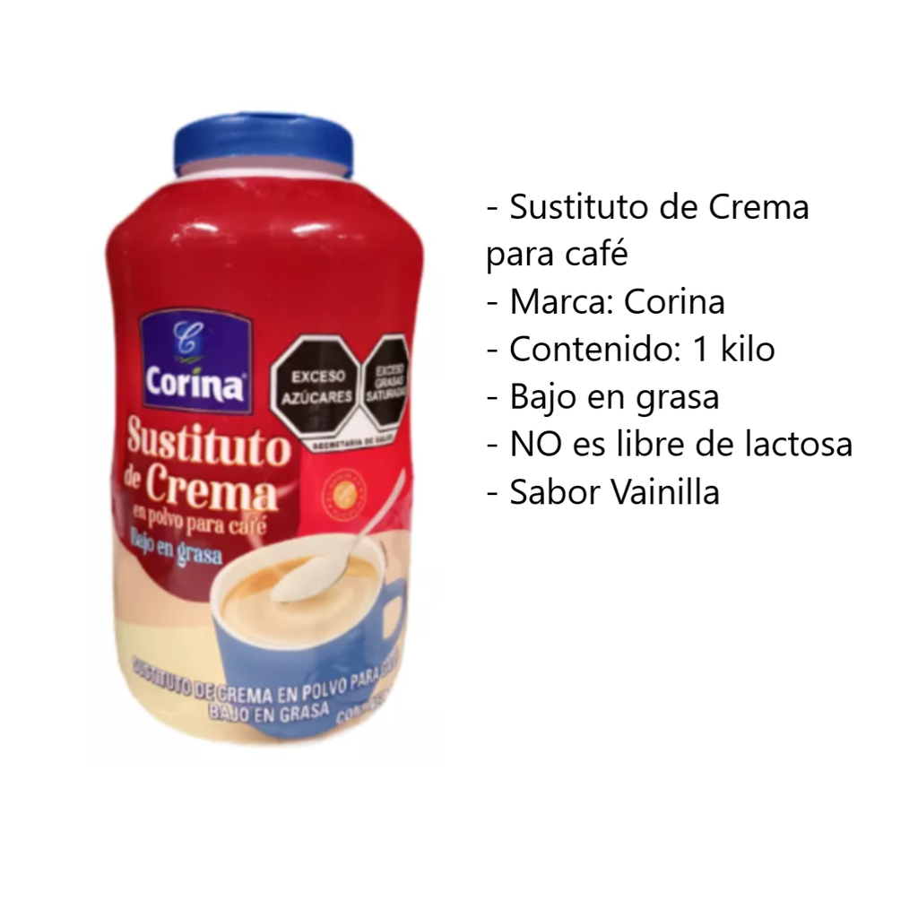 Sustituto De Crema Corina En Polvo Para Café 1kg Drop