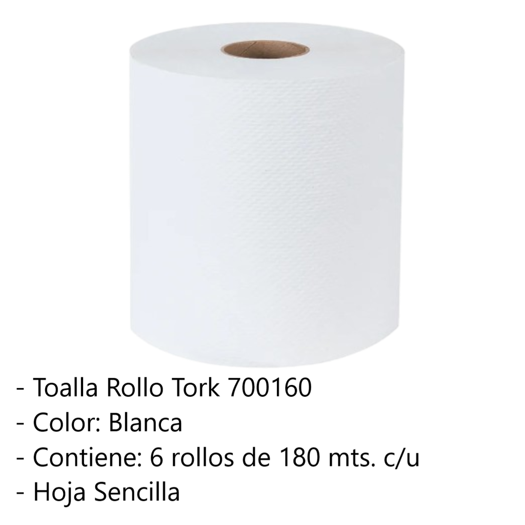 Toalla Rollo Tork Estándar Univ. HS 6/180 mts. 700160 Drop