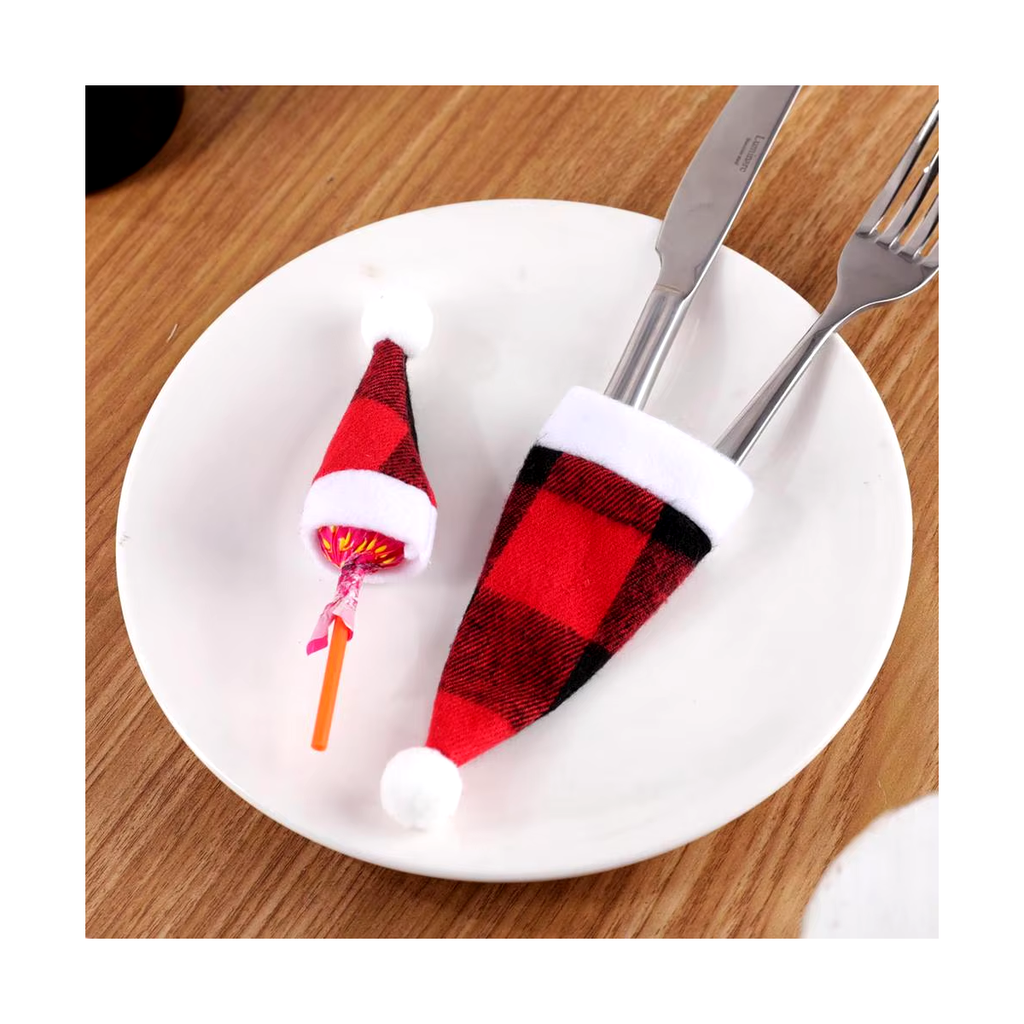 Adornos Navideños Para Cubiertos 2 Piezas Gorrito