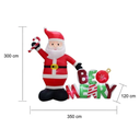 Santa Claus Inflable Navideño Con Luces Led 3 Metros Drop