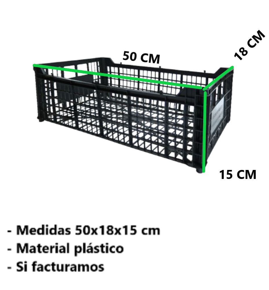 Caja De Plástico Negra Capacidad De 25 kilos Por Pieza