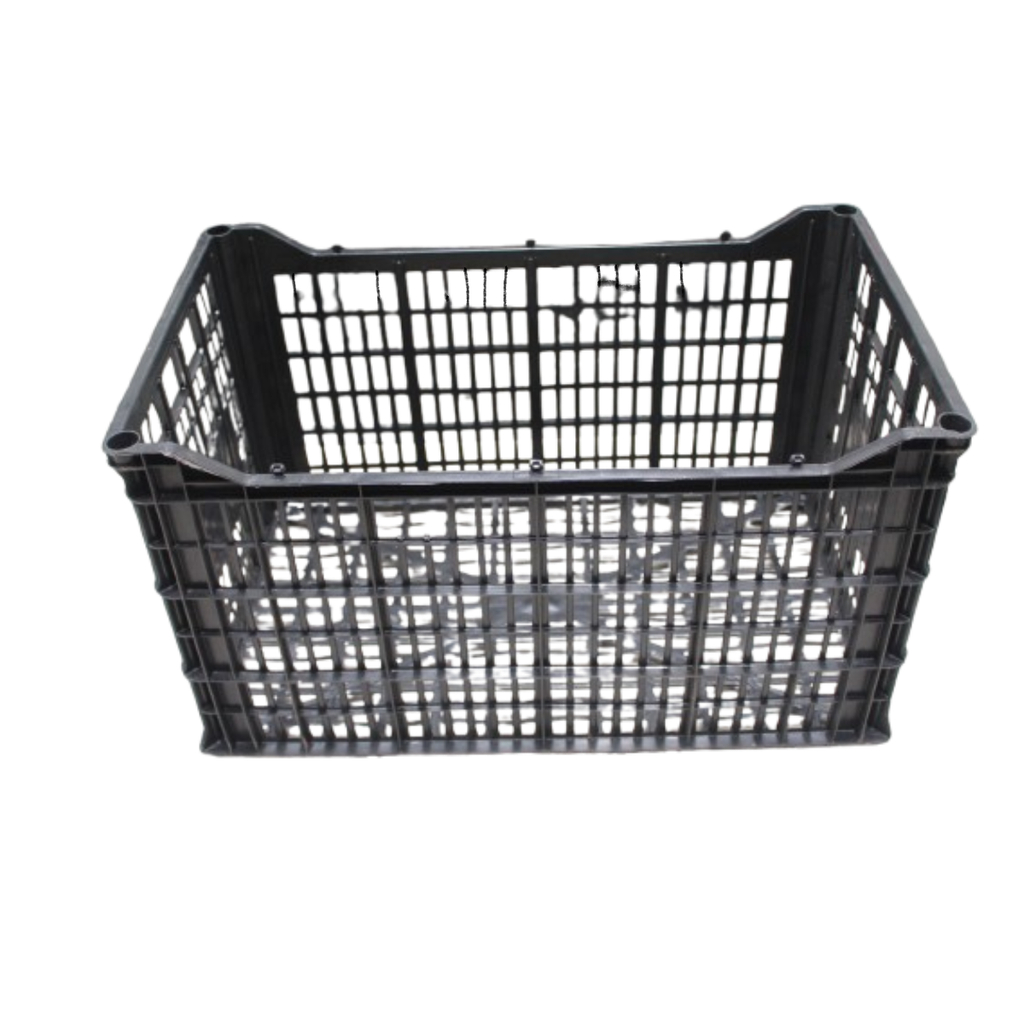 Caja De Plástico Negra Capacidad De 25 Kilos Reciclada CJA-1