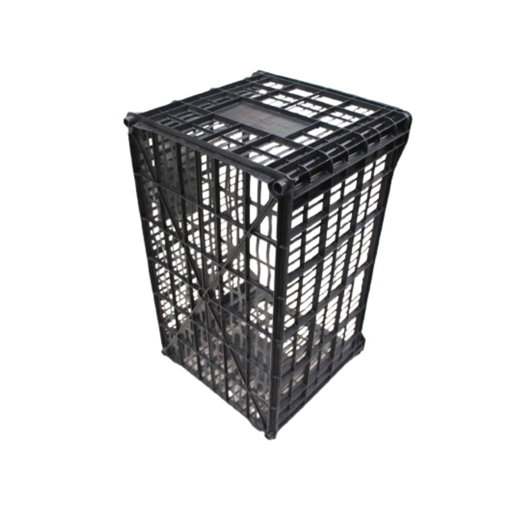 Caja De Plástico Negra Capacidad De 25 Kilos Reciclada CJA-1