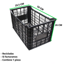 Caja De Plástico Negra Capacidad De 25 Kilos Reciclada CJA-1