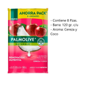 Jabón En Barra Palmolive Naturals Cereza y Coco 8 pzas de 120 g c/u Drop