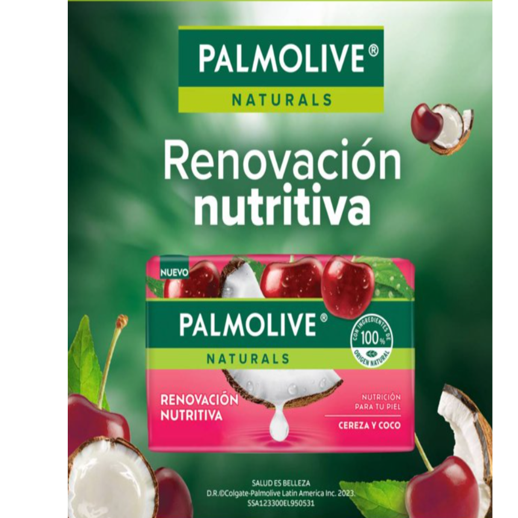 Jabón En Barra Palmolive Naturals Cereza y Coco 8 pzas de 120 g c/u Drop
