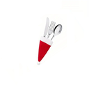 Adornos Navideños Para Cubiertos 2 Piezas Mini Gorrito Rojo
