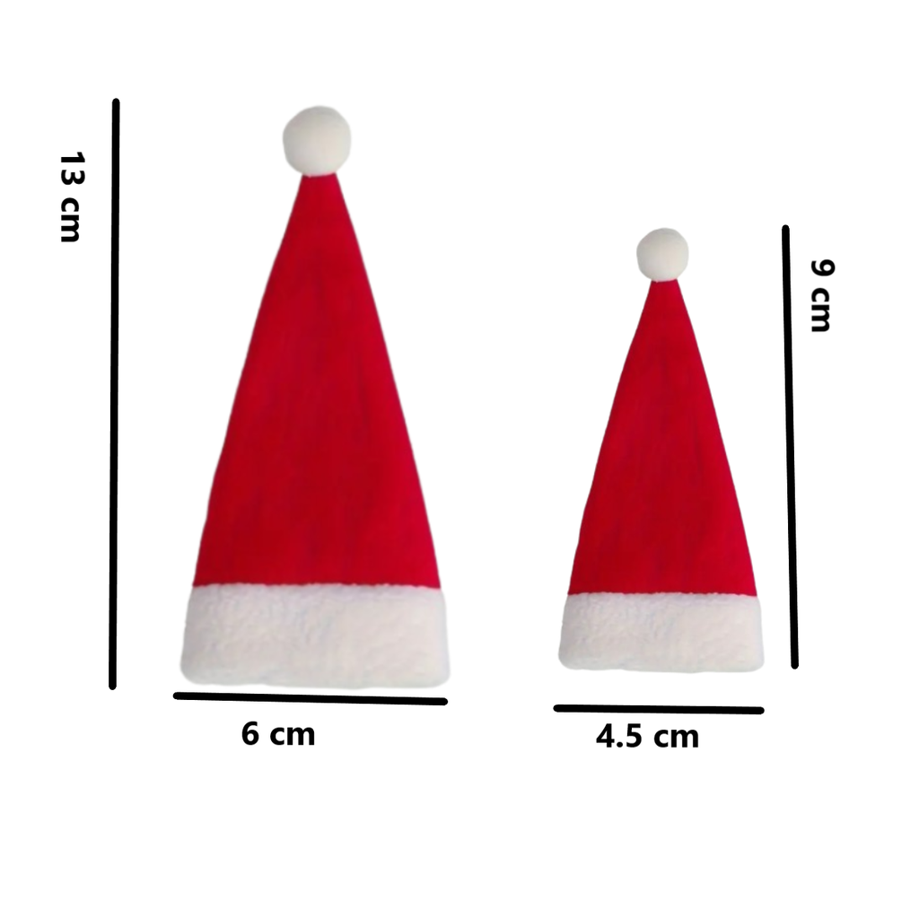 Adornos Navideños Para Cubiertos 2 Piezas Mini Gorrito Rojo