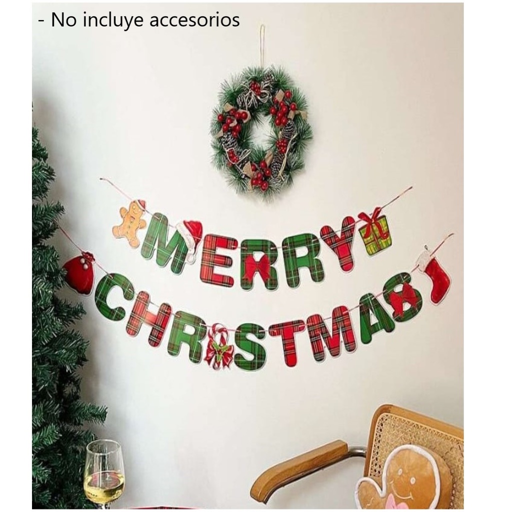 Banner Merry Christmas A Cuadros