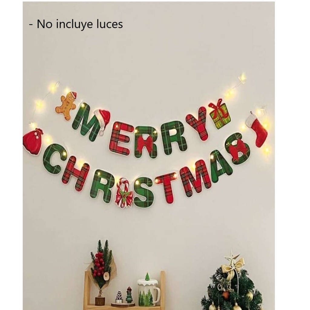Banner Merry Christmas A Cuadros