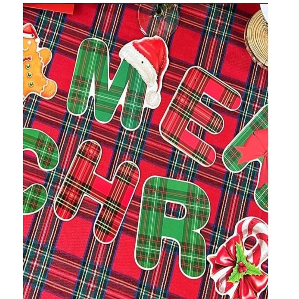 Banner Merry Christmas A Cuadros