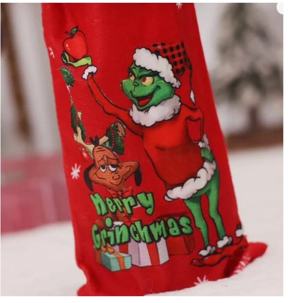 Funda Para Botella De Vino Grinch Rojo