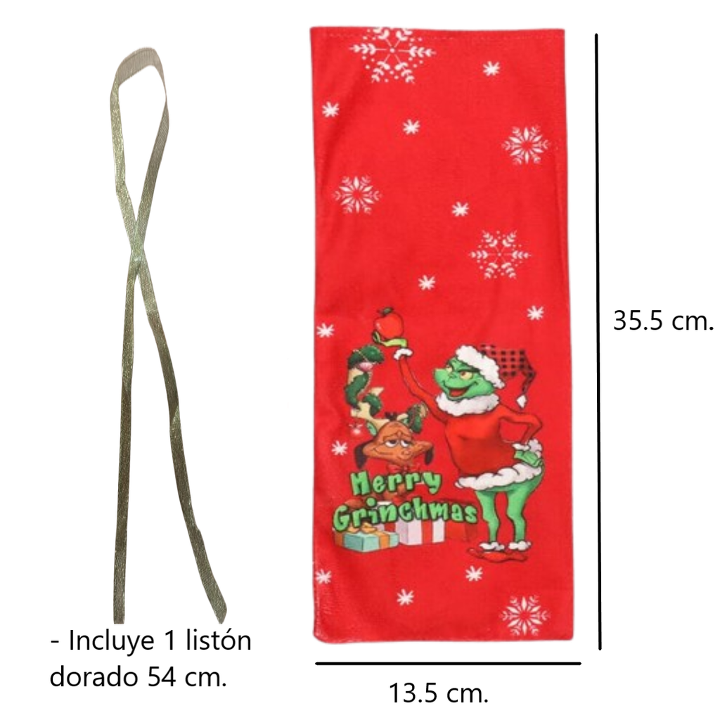 Funda Para Botella De Vino Grinch Rojo