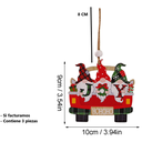 Colgante De Gnomos En Carritos Navideños De Madera 3 Piezas