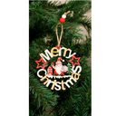 Colgante Redondo De Madera Merry Christmas Gnomo