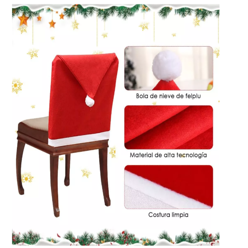 Funda Para Silla Gorro De Santa 6 Pzas.