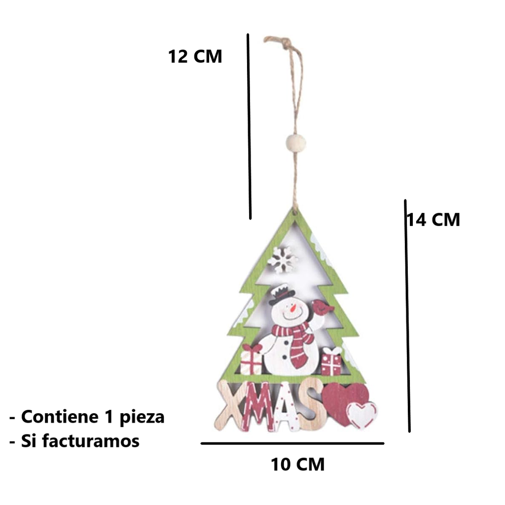 Pino De Madera Colgante Adorno Para Navidad Muñeco De Nieve