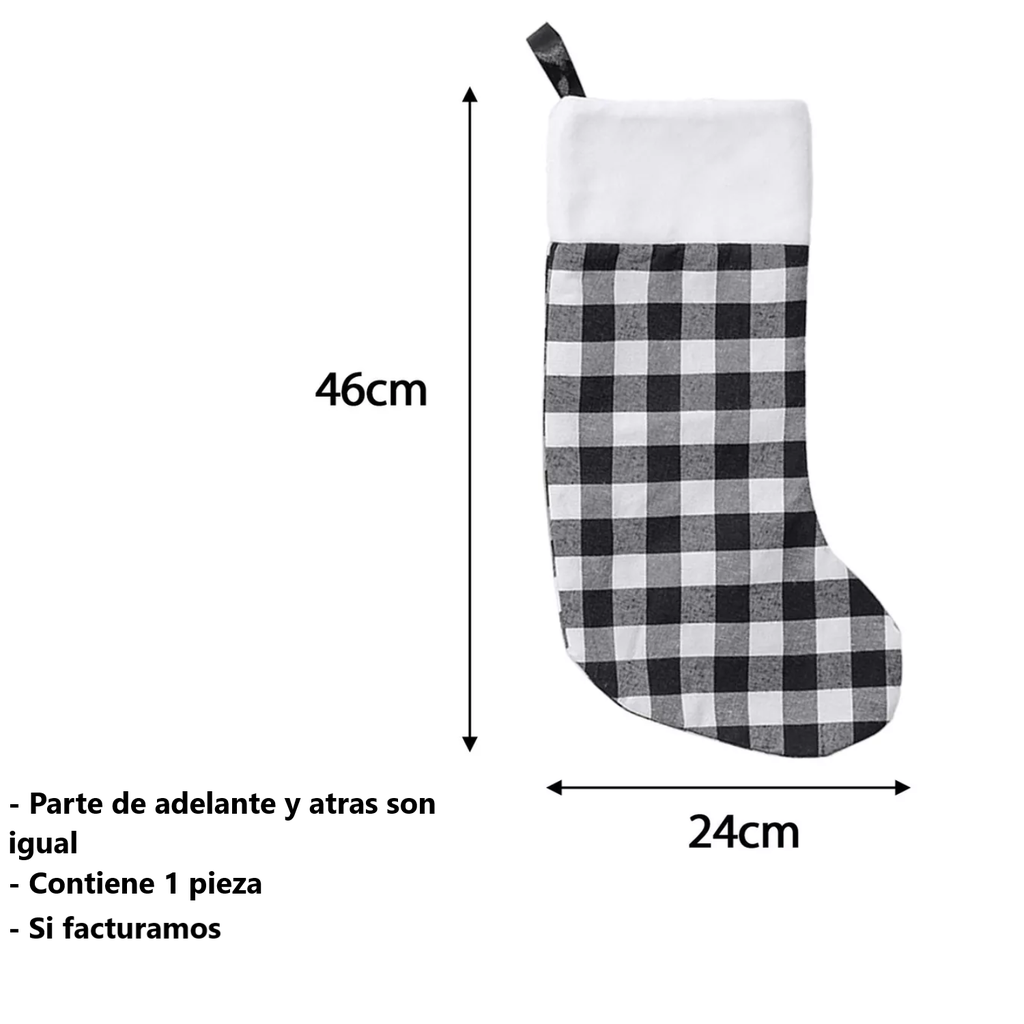 Bota De Navidad Colgante Diseño De Cuadros
