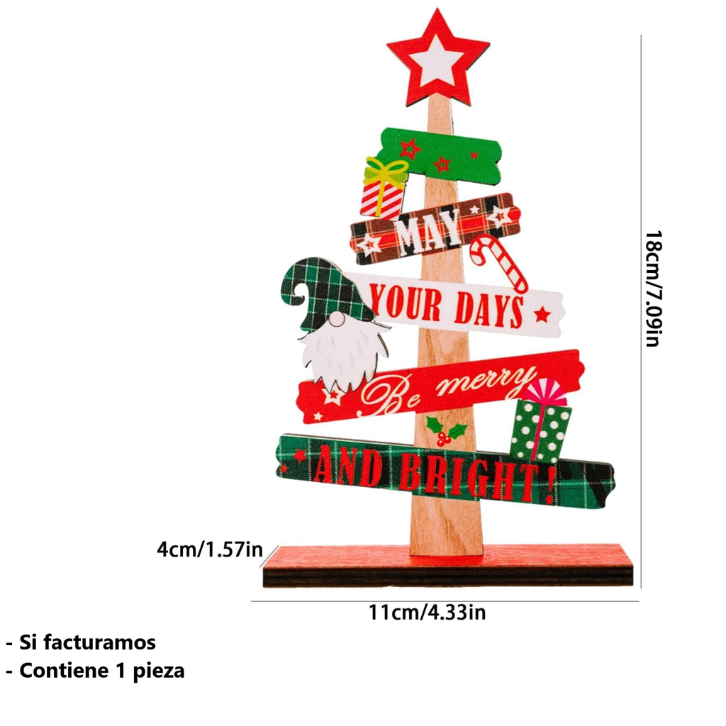 Pino De Madera Para Escritorio Adorno De Navidad Gnomo