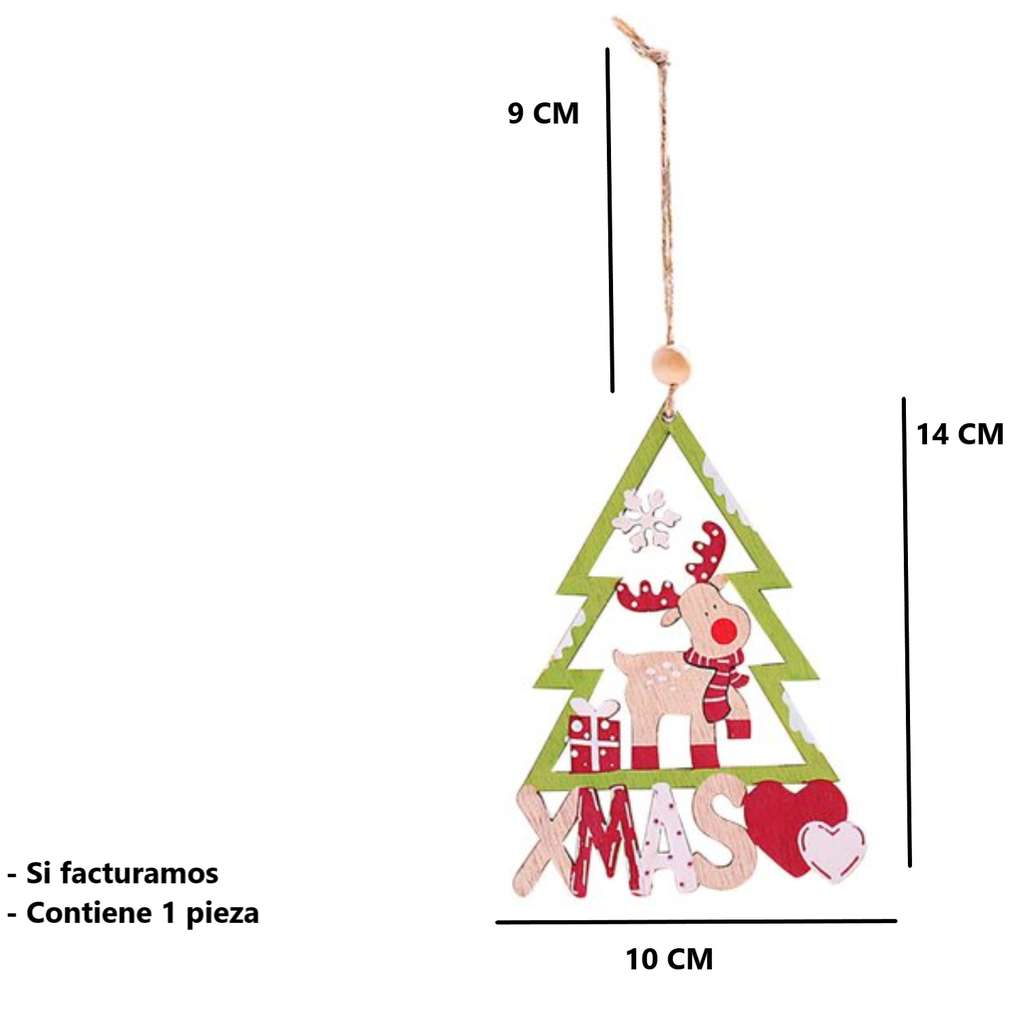 Pino De Madera Colgante Adorno De Navidad Reno
