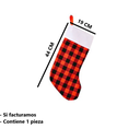 Bota Navideña Adorno Para Tu Navidad Cuadros Rojos Y Negro