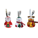 Porta Cubiertos Navideños Para Cenas 4 Piezas Reno, Santa, Muñeco Nieve