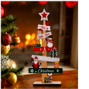 Pino De Madera Para Escritorio Adorno Navideño Santa