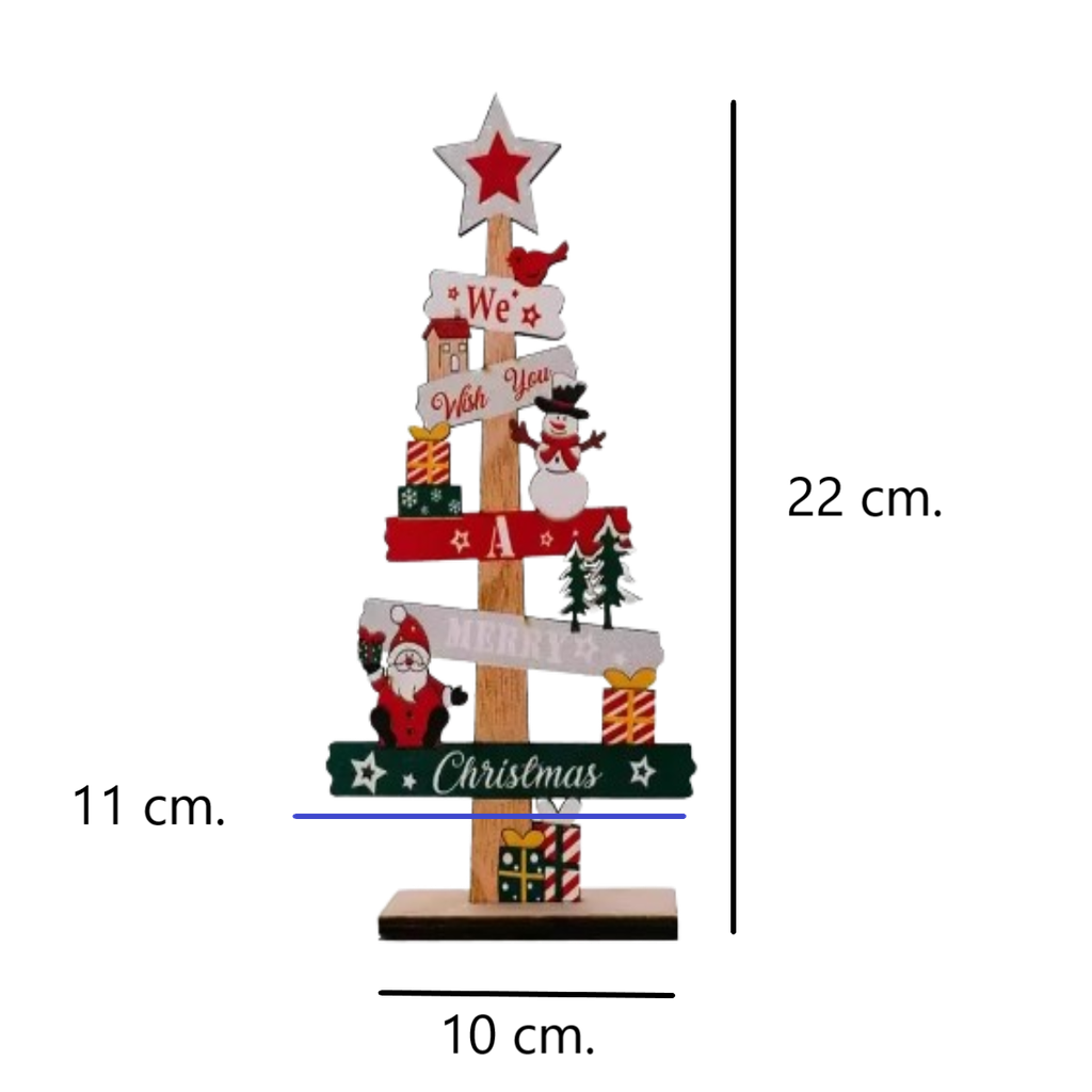 Pino De Madera Para Escritorio Adorno Navideño Santa