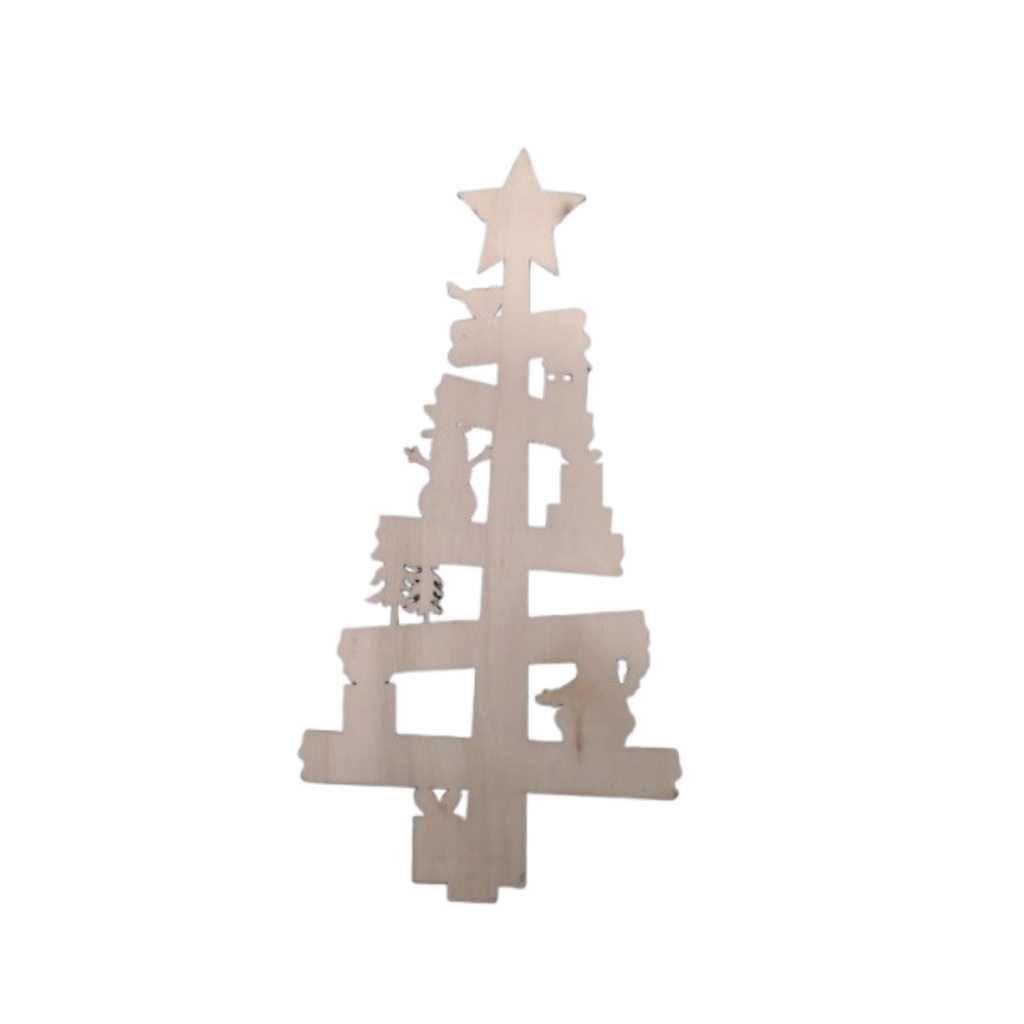 Pino De Madera Para Escritorio Adorno Navideño Santa