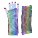 Guantes De Red Malla Larga Rock Sexy Colores Arcoíris LGBT