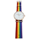 Reloj Análogo Orgullo Lgbt 38mm Sin Segundero Arcoíris Rosa